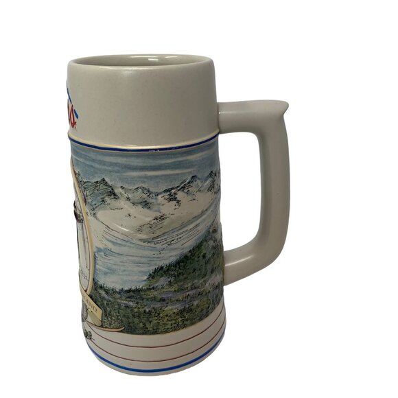 Coors Mug Stein Vintage 1991 Rocky Mountain Legend Series X Country Skiing - Picture 6 of 13